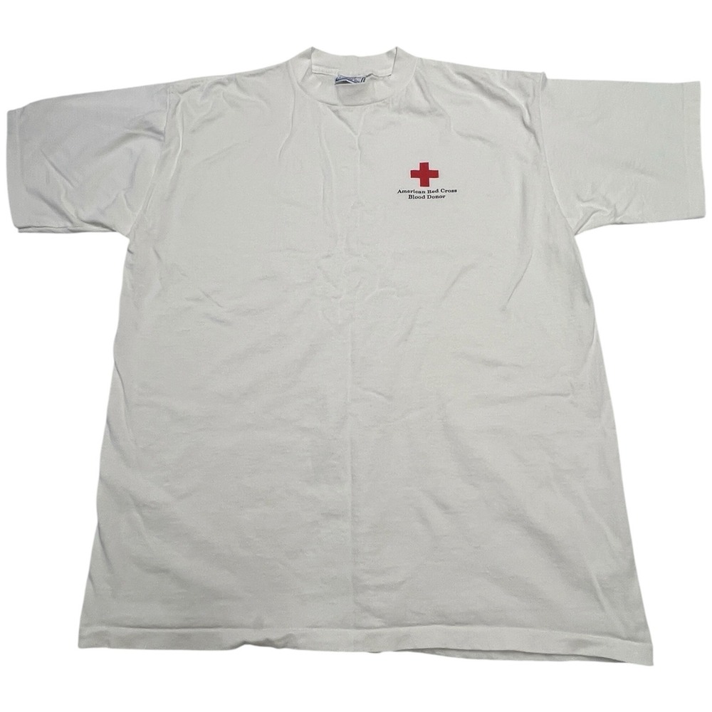 Vintage 90's American Red Cross Blood Donor Short Sleeve T Shirt Size XL USA